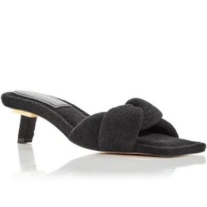 Good American Black Terry Kickstand heel Size 8